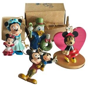 Lot of 3 Disney’s Mickey Mouse Christmas Carol Ornaments from 1992